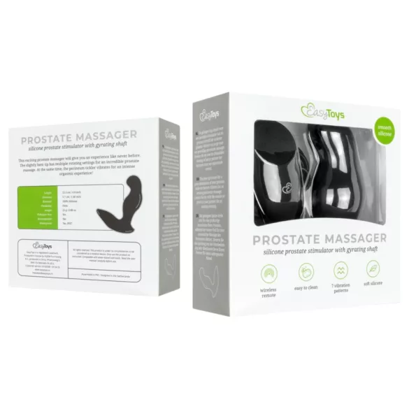 Easytoys Anal Collection - vibrator anal cu telecomandă - negru