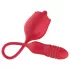 Teazers Rose - vibrator de împingere cu stimulare clitoridiană cu limbă (roșu)