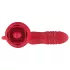 Teazers Rose - vibrator de împingere cu stimulare clitoridiană cu limbă (roșu)