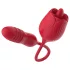 Teazers Rose - vibrator de împingere cu stimulare clitoridiană cu limbă (roșu)