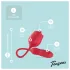 Teazers Rose - vibrator de împingere cu stimulare clitoridiană cu limbă (roșu)