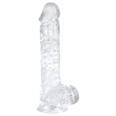EasyToys - dildo cu testicule - 13,5cm (transparent)