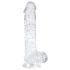 EasyToys - dildo cu testicule - 13,5 cm - transparent