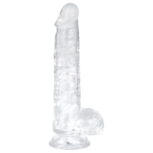 EasyToys - dildo cu testicule - 13,5 cm - transparent