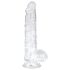 EasyToys - dildo cu testicule - 13,5 cm - transparent
