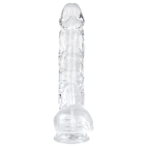 EasyToys - dildo cu testicule - 13,5 cm - transparent