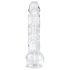 EasyToys - dildo cu testicule - 13,5 cm - transparent
