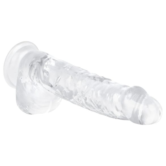 EasyToys - dildo cu testicule - 13,5 cm - transparent