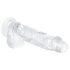 EasyToys - dildo cu testicule - 13,5 cm - transparent
