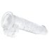EasyToys - dildo cu testicule - 13,5 cm - transparent
