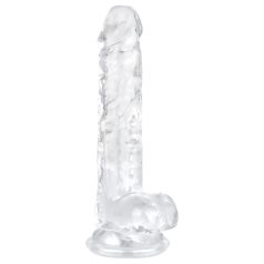 EasyToys - dildo cu testicule - 17cm (transparent)