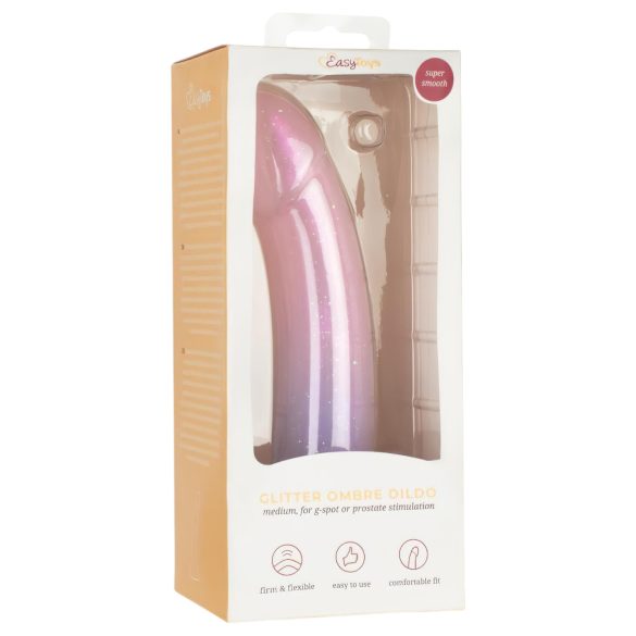 EasyToys Mermaid - dildo strălucitor - 19cm - roz