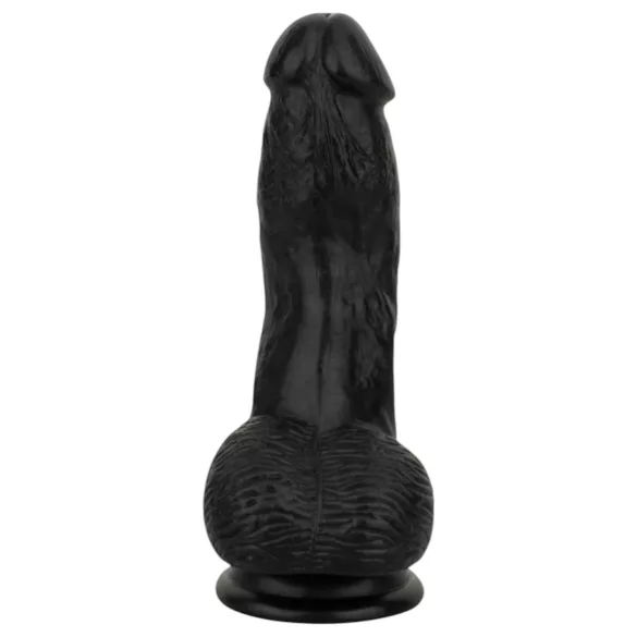 Easytoys - dildo realist cu testicule - 12 cm - negru