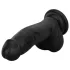 Easytoys - dildo realist cu testicule - 12 cm - negru
