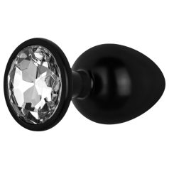   Easytoys Anal Collection - dop anal metalic cu piatră - M (negru)