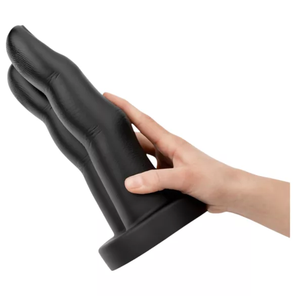 BUTTR - dildo anal dublu pentru degete - silicon negru