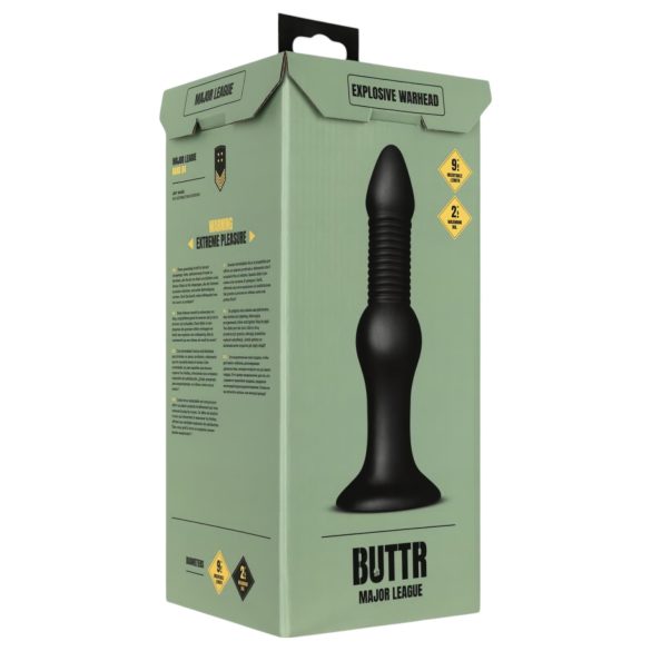 BUTTR - dildo anal - formă bombă - silicon negru