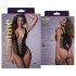 Christine - body tip plasă cu decolteu adânc - (negru) - XS-XL