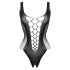 Christine - body tip plasă cu decolteu adânc - (negru) - XS-XL