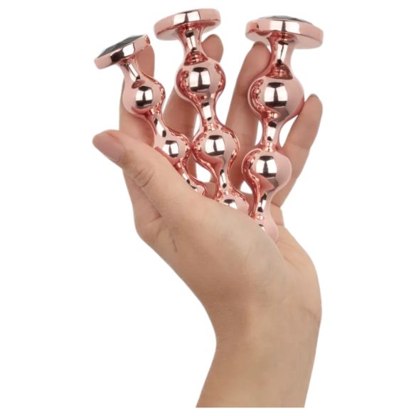 Rosy Gold - set dildo anal - metal roz auriu