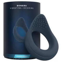 Boners - inel pentru penis vibrator - silicon albastru
