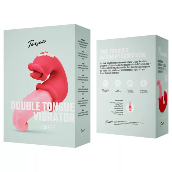 Teazers - vibrator dublu cu limbă - roz