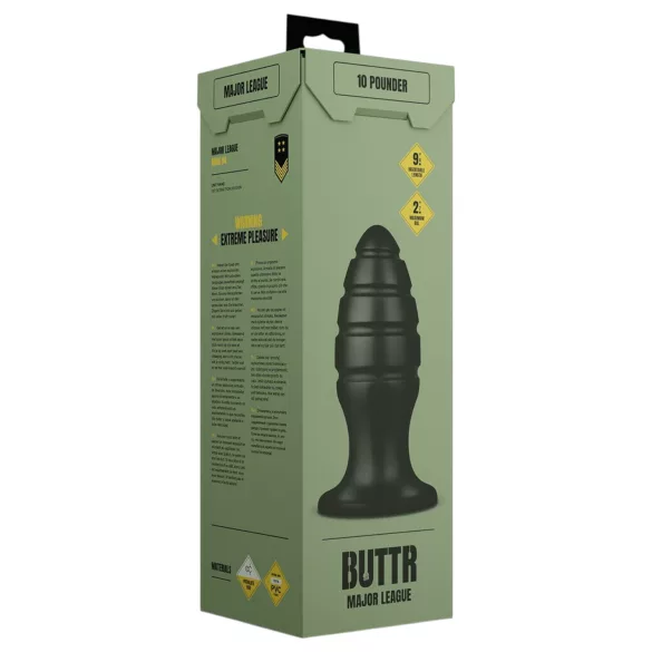 BUTTR Aftershock - dop anal uriaș (negru) - 23 cm