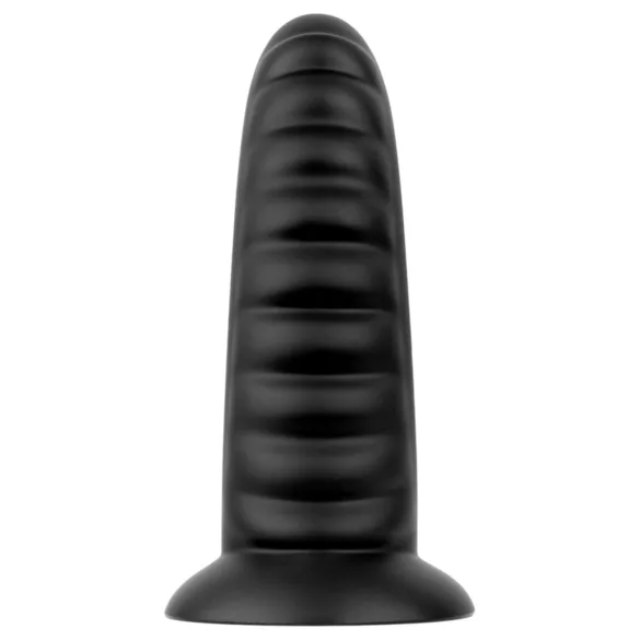 BUTTR Double Ribbed - dop anal cu striații mari (negru) - 26 cm