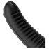 BUTTR Double Ribbed - dop anal cu striații mari (negru) - 26 cm