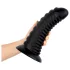 BUTTR Double Ribbed - dop anal cu striații mari (negru) - 26 cm