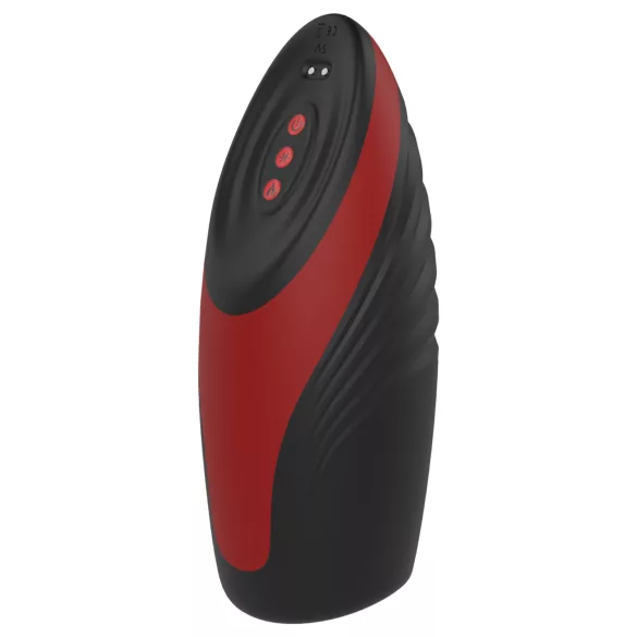 Dreamtoys Essentials - masturbator cu aspirație și vibrații (negru)