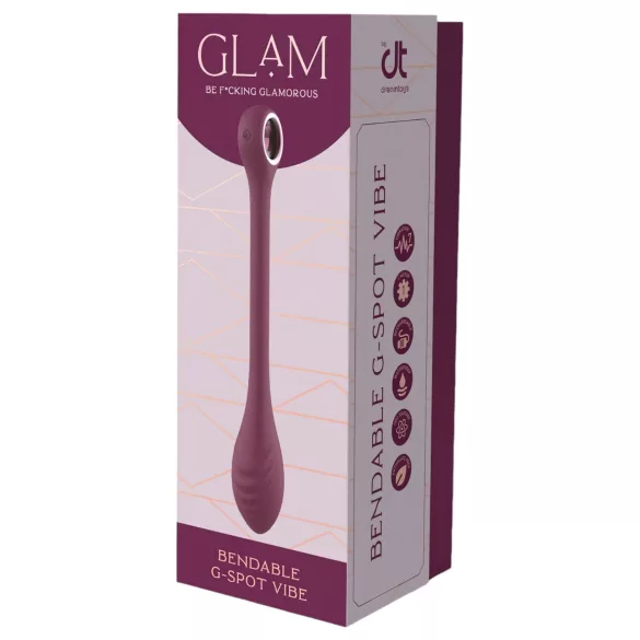 Glam - vibrator flexibil impermeabil cu baterii, pentru punctul G (mov)