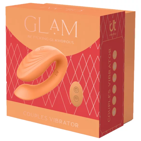 Glam - vibrator pentru cuplu cu telecomandă, reîncărcabil - portocaliu