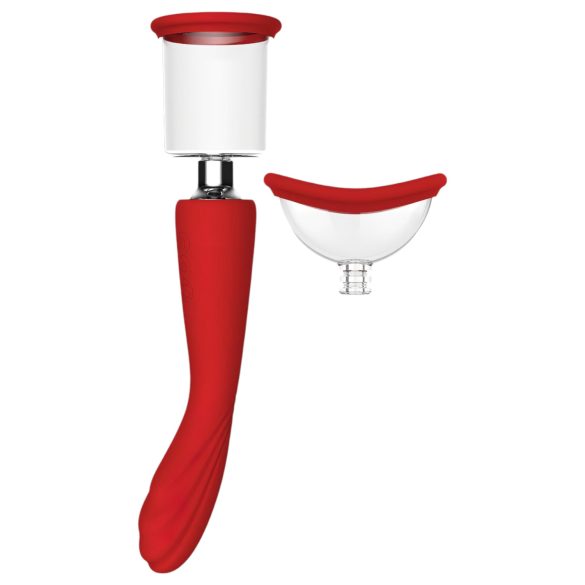 Red Revolution Georgia - Vibrator G-spot și pompă intima (roșu)