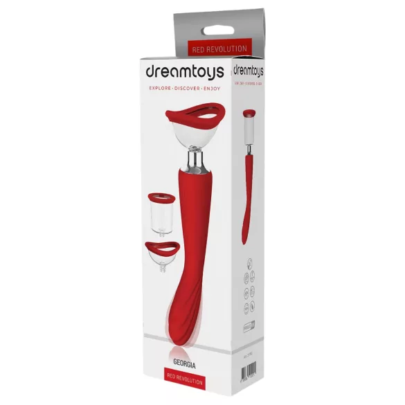 Red Revolution Georgia - Vibrator punctul G și pompă vaginală - roșu