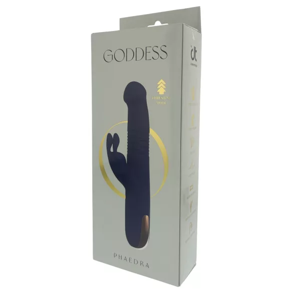 Dreamtoys Goddess Collection - vibrator cu mișcare de împingere (albastru închis)