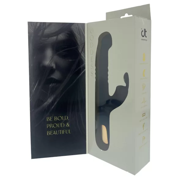 Dreamtoys Goddess Collection - vibrator cu mișcare de împingere (albastru închis)