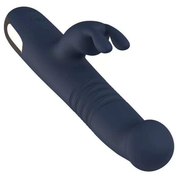 Dreamtoys Goddess Collection - vibrator cu mișcare de împingere (albastru închis)