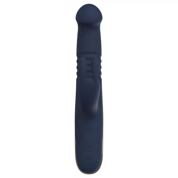 Dreamtoys Goddess Collection - vibrator cu mișcare de împingere (albastru închis)