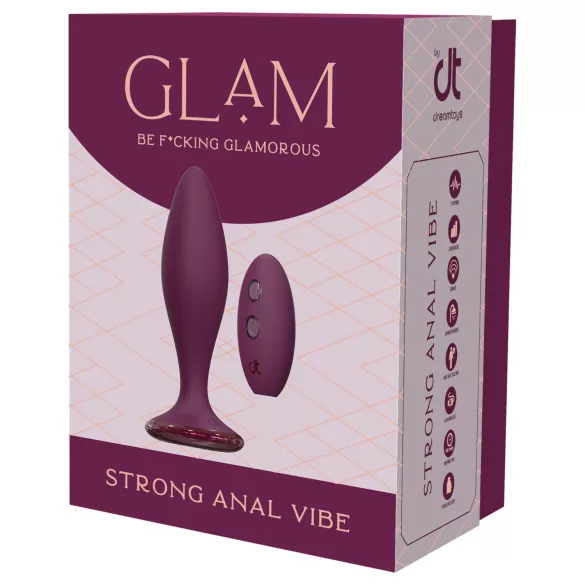 Glam - vibrator anal cu telecomandă (mov)