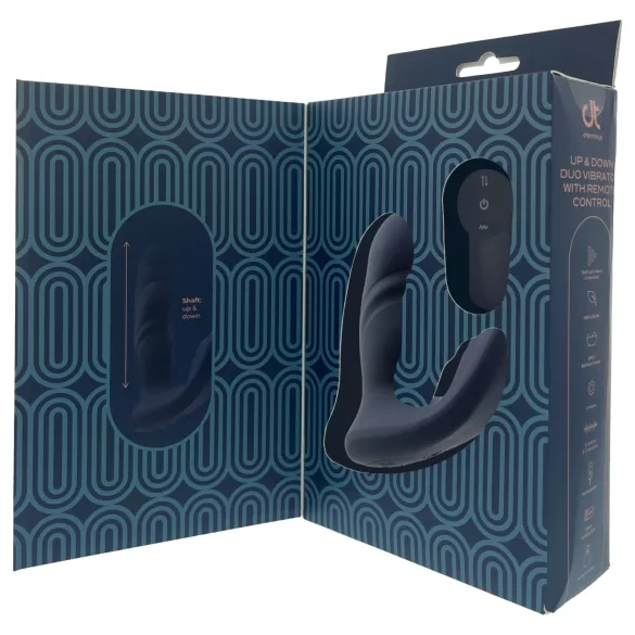 Dreamtoys Pulz - vibrator anal cu mișcare de împingere, cu telecomandă (albastru)