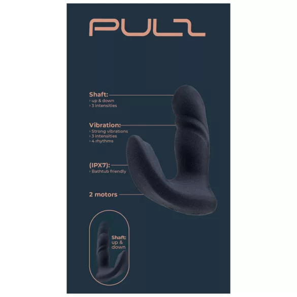 Dreamtoys Pulz - vibrator anal cu mișcare de împingere, cu telecomandă (albastru)