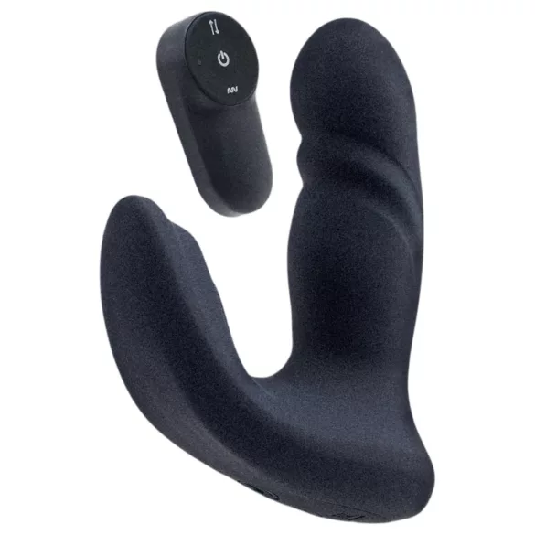 Dreamtoys Pulz - vibrator anal cu mișcare de împingere, cu telecomandă (albastru)