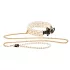 Allure - choker cu perle și lesă - negru