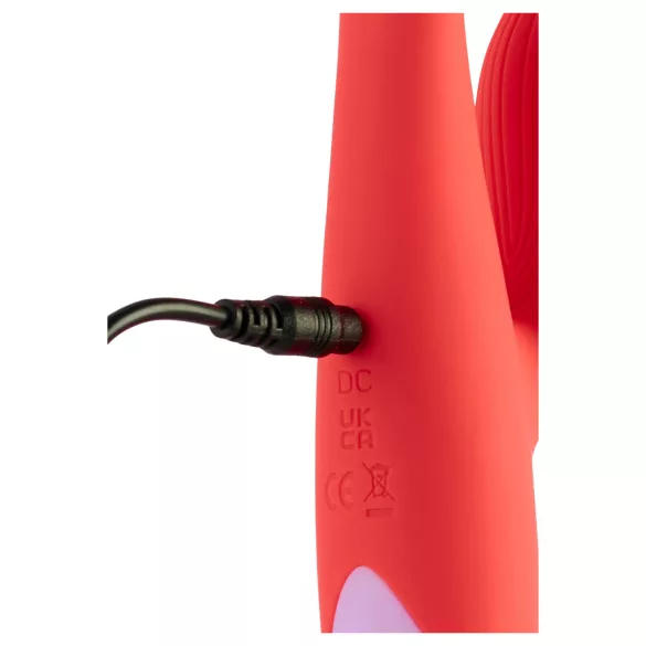 Dreamtoys - Vibrator dublu pentru punctul G și clitoris - roșu