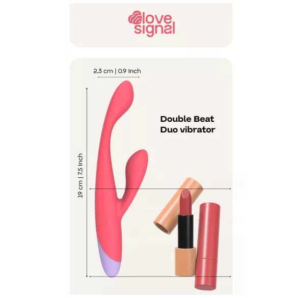 Dreamtoys - Vibrator dublu pentru punctul G și clitoris - roșu