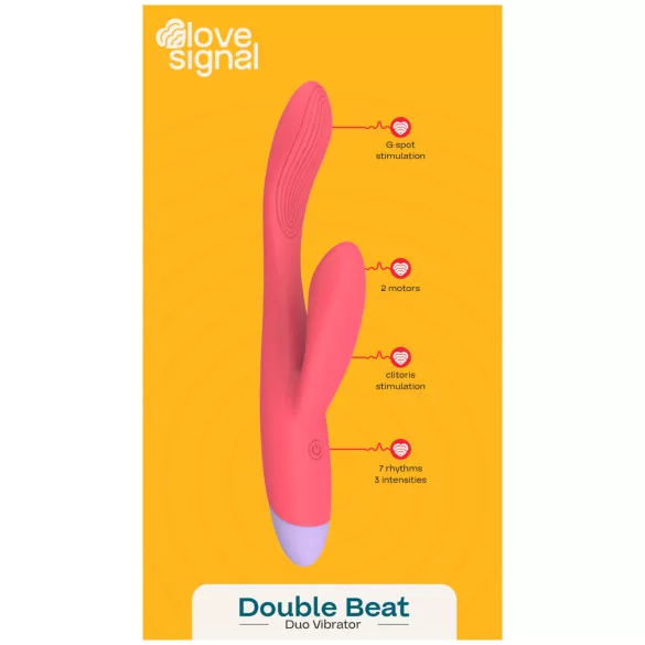 Dreamtoys - Vibrator dublu pentru punctul G și clitoris - roșu