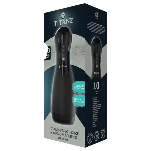 Titanz Ultimate Squeeze & Suck - masturbator automat (negru)