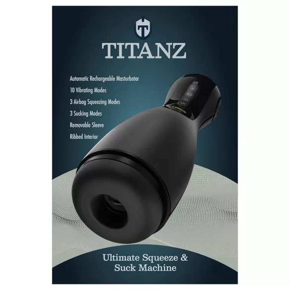 Titanz Ultimate Squeeze & Suck - masturbator automat (negru)