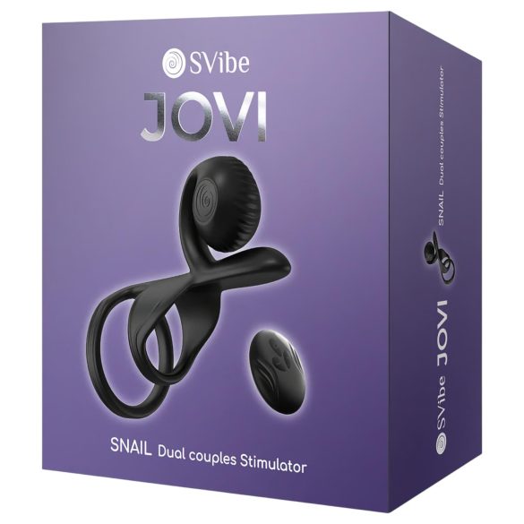 Snail Vibe Jovi - inel penis și vibrator pentru cuplu - silicon negru